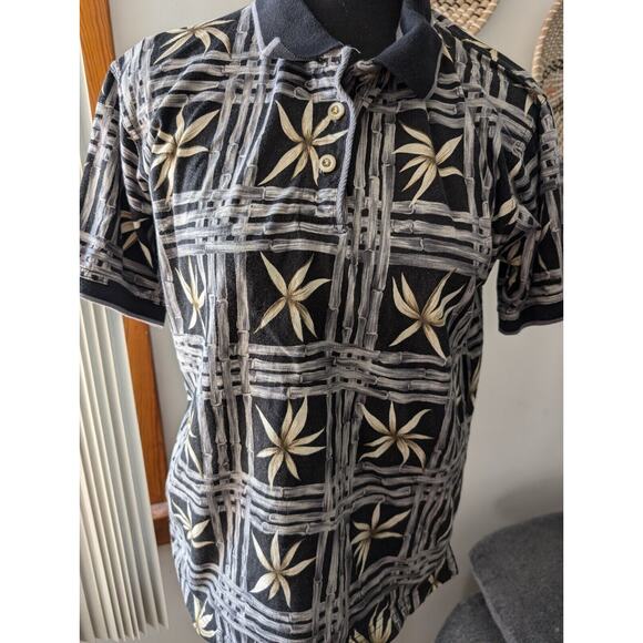 Women's Banana Bay Fine Resortwear Size Medium Hawaiian SS Polo Shirt Floral - Picture 3 of 6